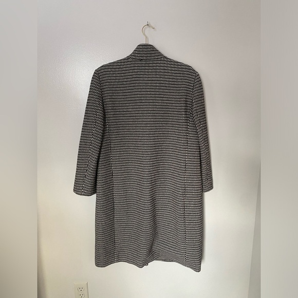 Ann Taylor Loft Women's Black White Silk/Wool Blend Coat Jacket Medium - Picture 5 of 6